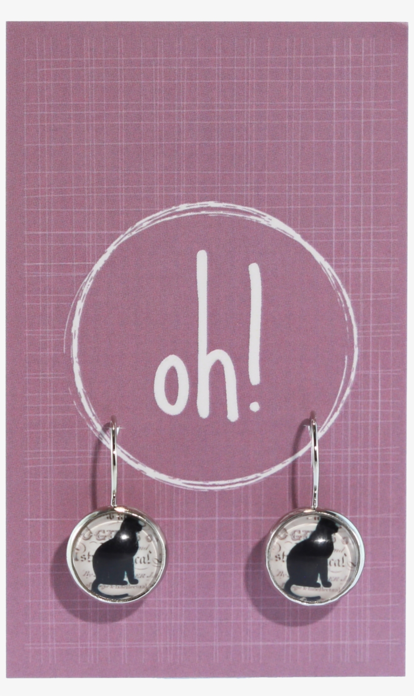 Silhouette Cat Earrings - Earrings, transparent png