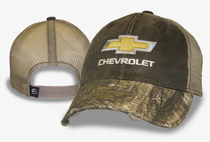 Weathered Brown Chevrolet Cap W/ Realtree Camo Visor - Chevrolet, transparent png