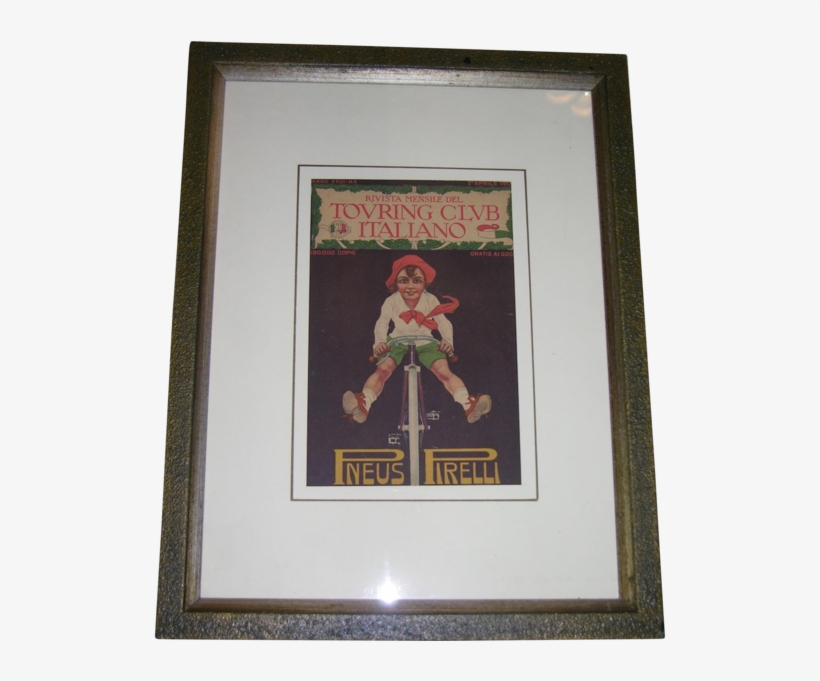 Child On Bike 1917 Advertisement In Colors For Pirelli - Picture Frame, transparent png
