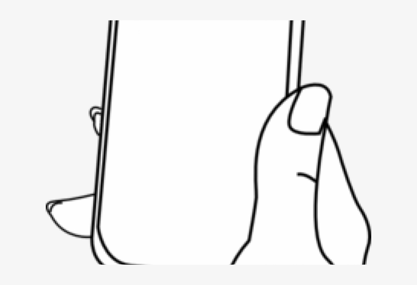 Iphone Clipart Hand Holding - Line Art, transparent png