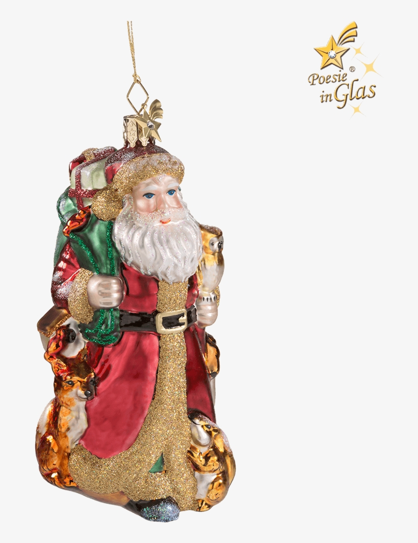 Santa With Forest Animals - Santa Claus, transparent png