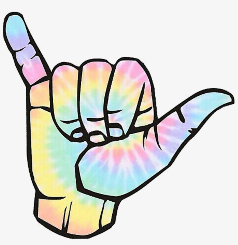 Poppunk Cool Bands Sticker Pop Punk Tumblr Transparent - Tie Dye Hang Loose Sticker, transparent png