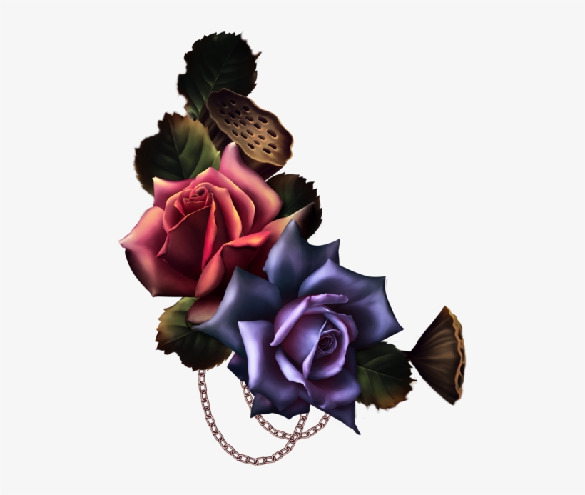 Goth Bouquet - Garden Roses, transparent png