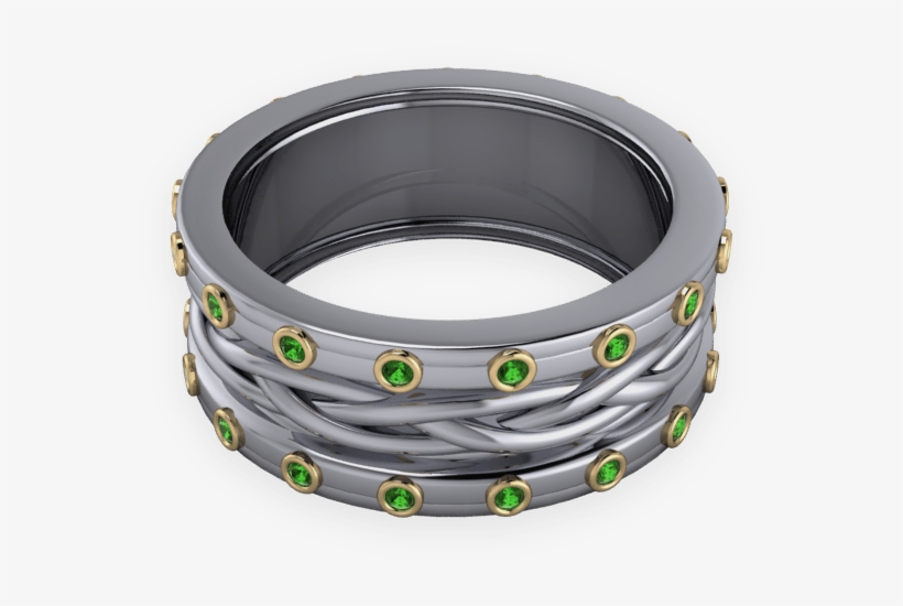 Emerlad Sculptured Wedding Band - Bangle, transparent png