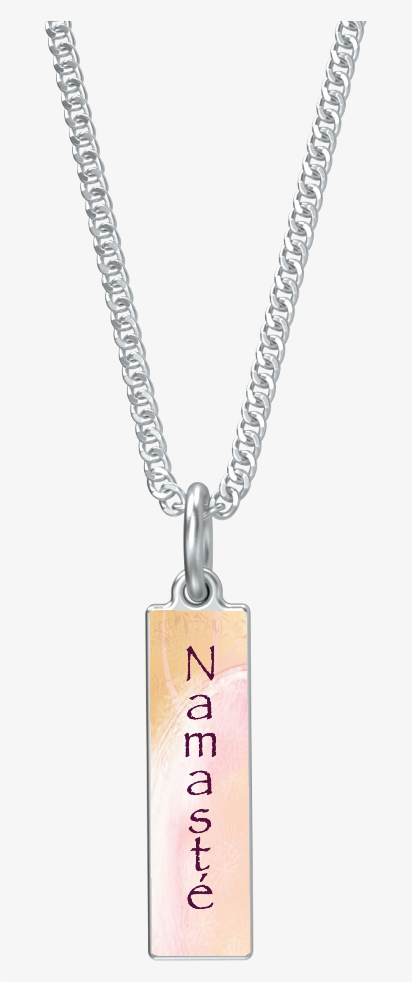 Namasté Vertical Rectangle Necklace - Necklace, transparent png