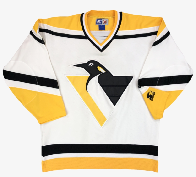 Vintage Starter Pittsburgh Penguins Jersey White/gold - Bird, transparent png