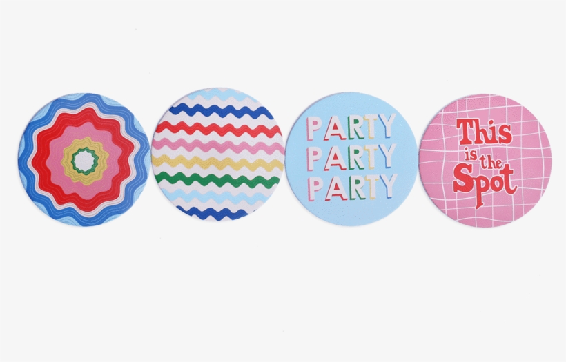House Party Coaster Set - Circle, transparent png