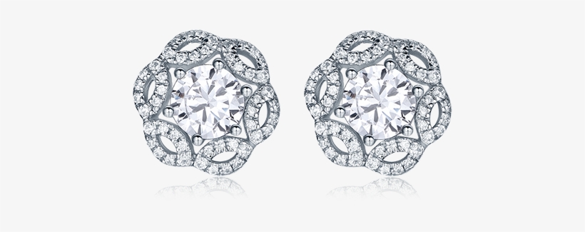 Enchanting Floral Multi-way Diamond Earrings Setting - Earrings, transparent png