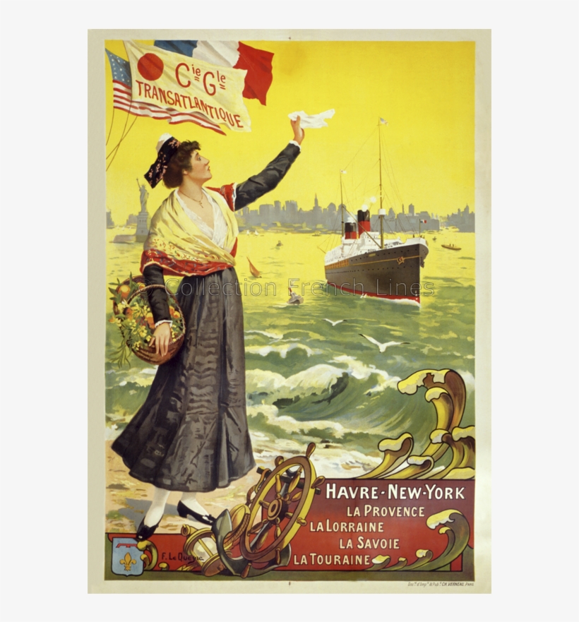 French Line Poster Created By Fernand Le Quesne - Poster, transparent png