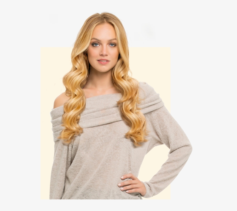 A Pretty Woman Wearing Remy Hair Extension - Tipos De Cuellos En Sueters, transparent png
