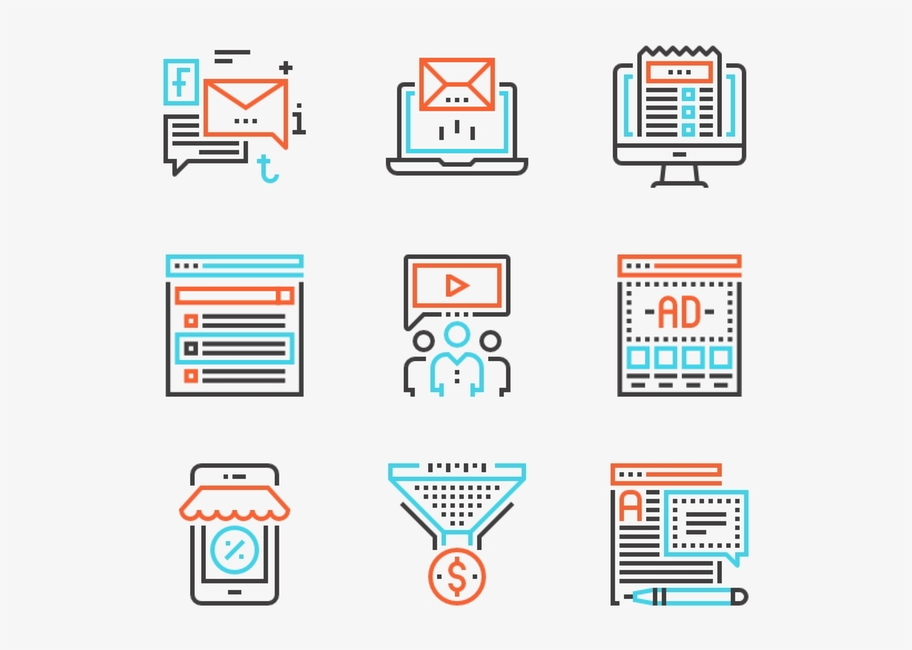 Digital Marketing - Server Management Icons, transparent png