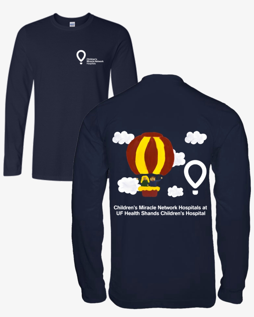 Dark Blue Long Sleeve Shirt Featuring Red And Yellow - Long-sleeved T-shirt, transparent png