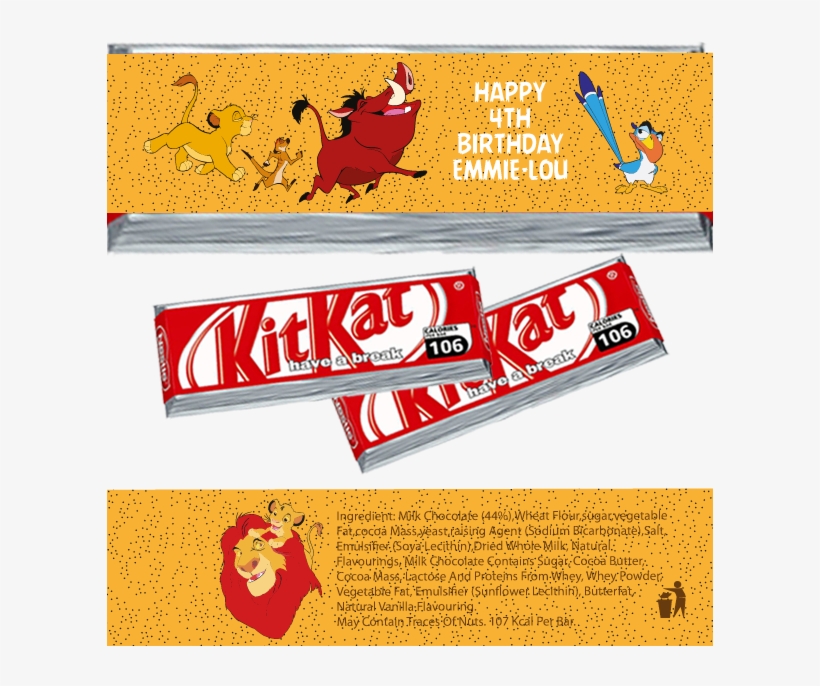 Lion King Kitkat Wrappers - Baby Shark Chocolate Labels, transparent png