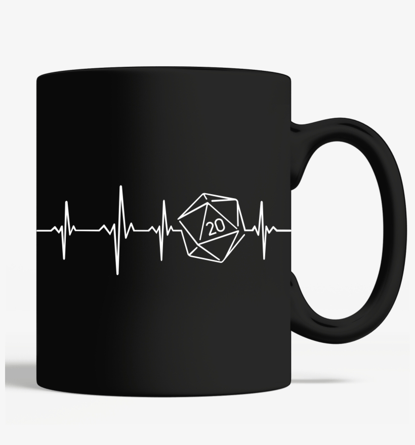 Heartbeat Dice D20 D&d Game Mug - Mug, transparent png