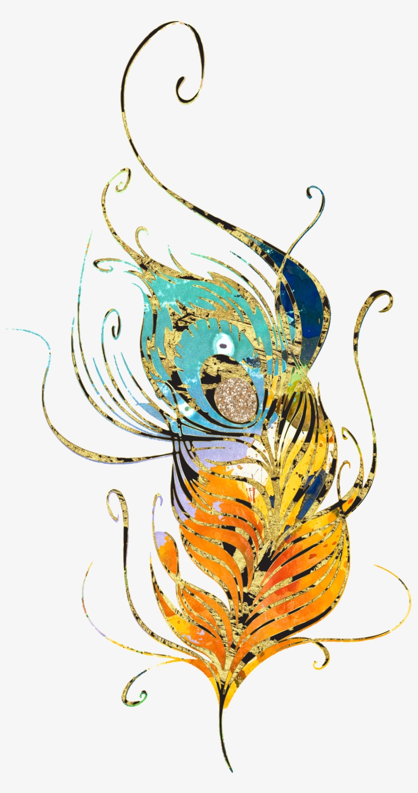 Feathers Glitter Gold Clip Art Peacock Scrapbooking - Scalable Vector Graphics, transparent png