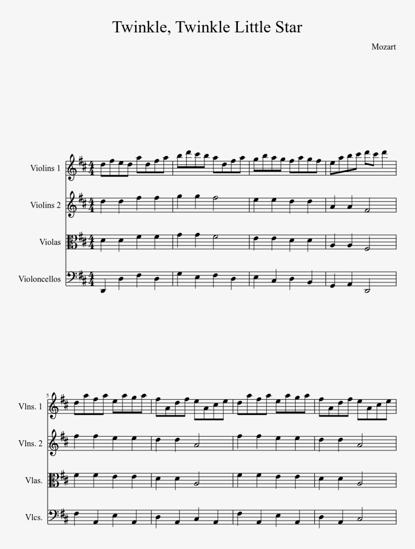 Twinkle, Twinkle Little Star Sheet Music Composed By - Appalachian Spring Sheet Music, transparent png