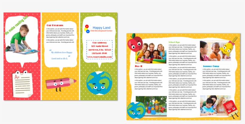 Daycare Brochure Samples - Easy Reading: Teacher's Manual And Teaching Resources, transparent png