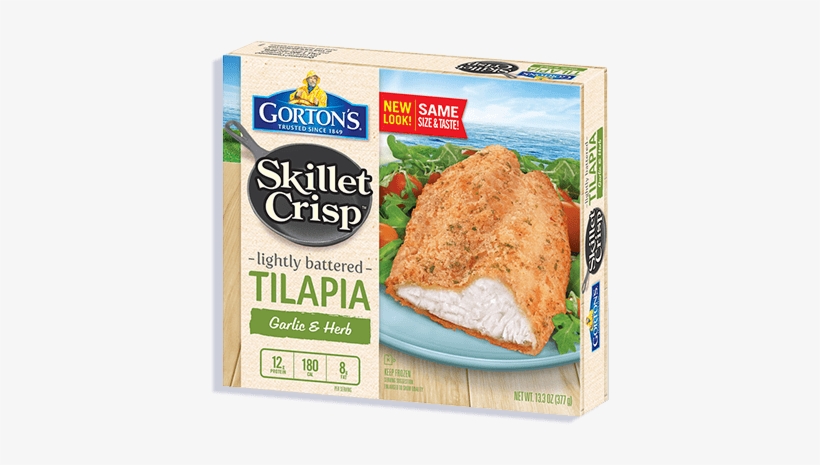 Skilletcrisp Tilapia Garlicherb 153300 - Gortons Skillet Crisp Tilapia, Garlic & Herb -, transparent png