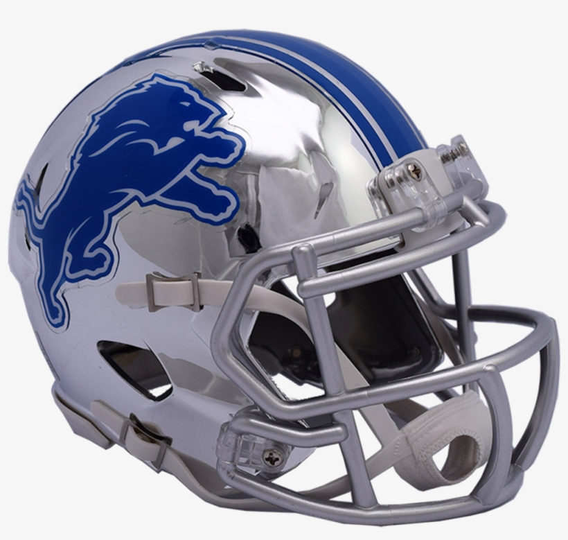 Detroit Lions Speed Chrome Mini Helmet - Lions Helmet, transparent png