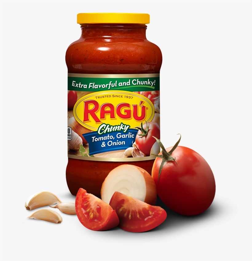 Tomato, Garlic & Onion Sauce - Ragu Chunky Sauce, Tomato, Garlic & Onion - 14, transparent png