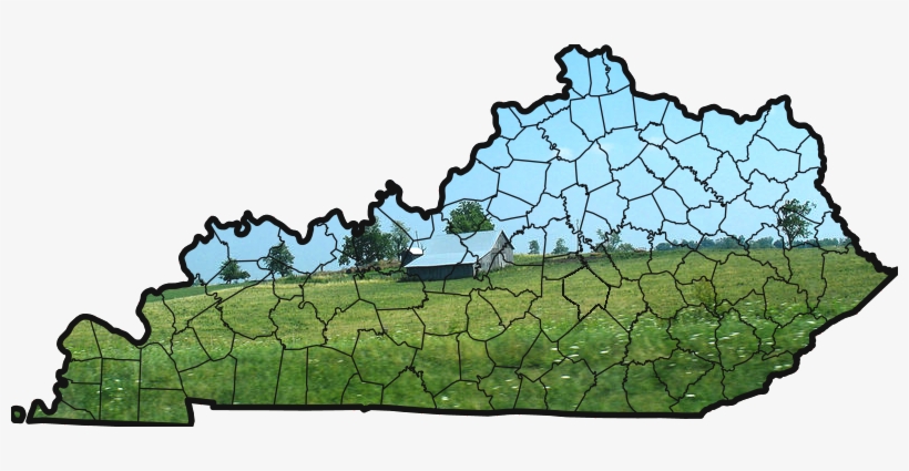 Map Of Kentucky With Farm Background - Map Of Kentucky Png, transparent png