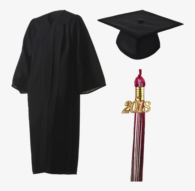 2018 Graduation Black Cap, Gown, & Tassel - Navy Blue Graduation Gowns, transparent png