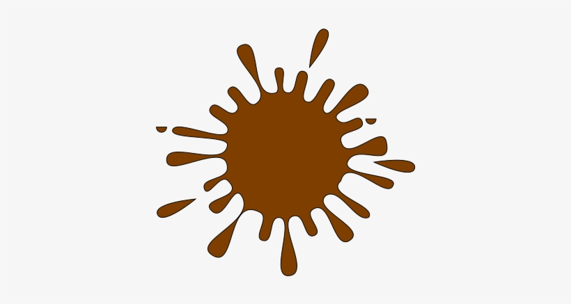 Ink Splash With Drops Clip Art At Clker - Brown Paint Splash, transparent png