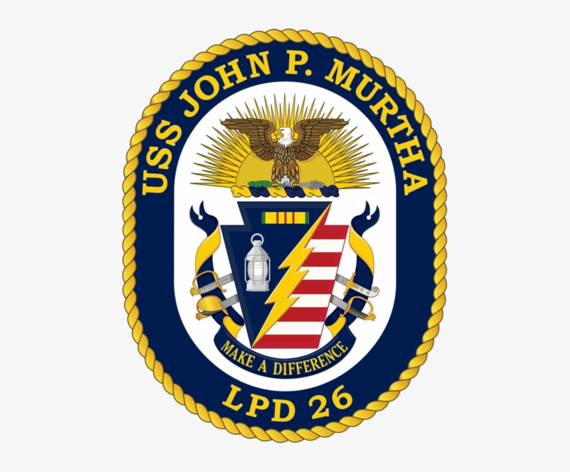 Ampibious Transport Dock Uss John P - Uss John P Murtha Crest, transparent png
