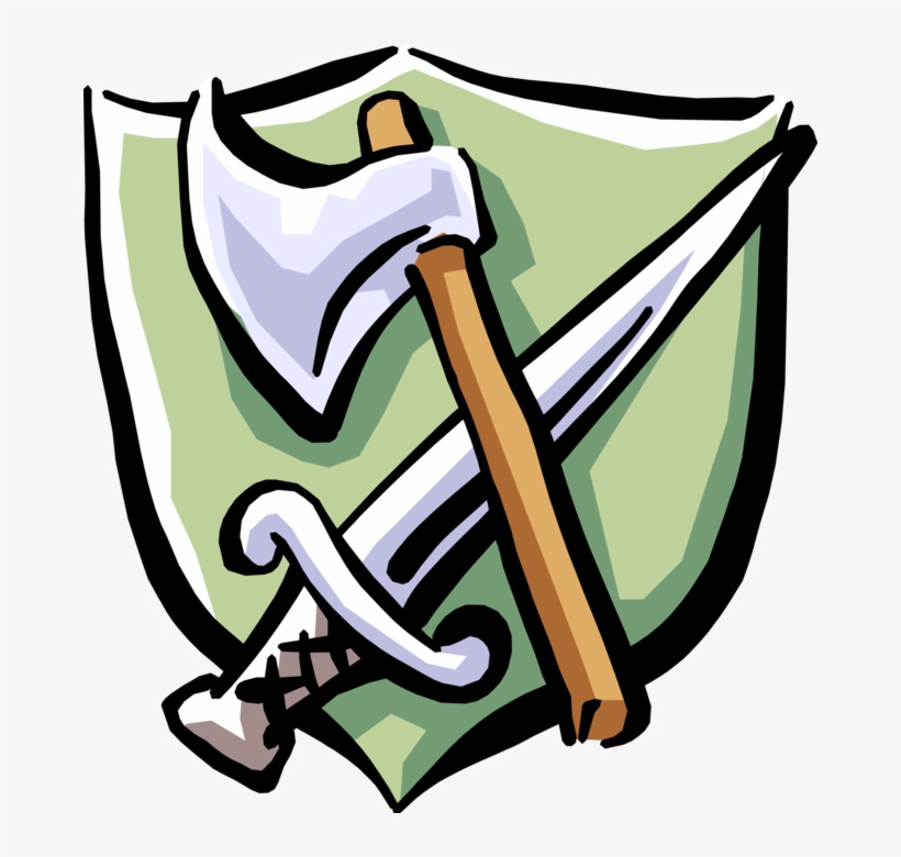 Hacha Y La Espada Libres De Derechos Ilustraciones - Sword And Axe, transparent png