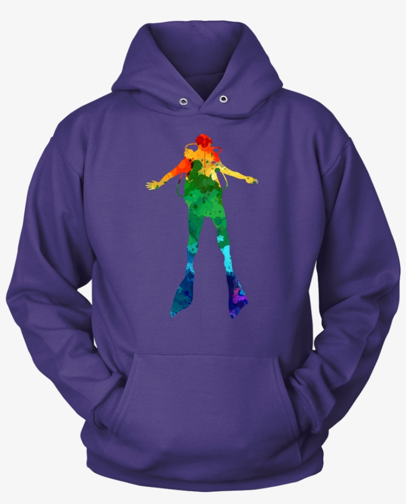 Watercolor Scuba Diver Unisex Hoodie - Don T Reach Young Blood Hoodie, transparent png