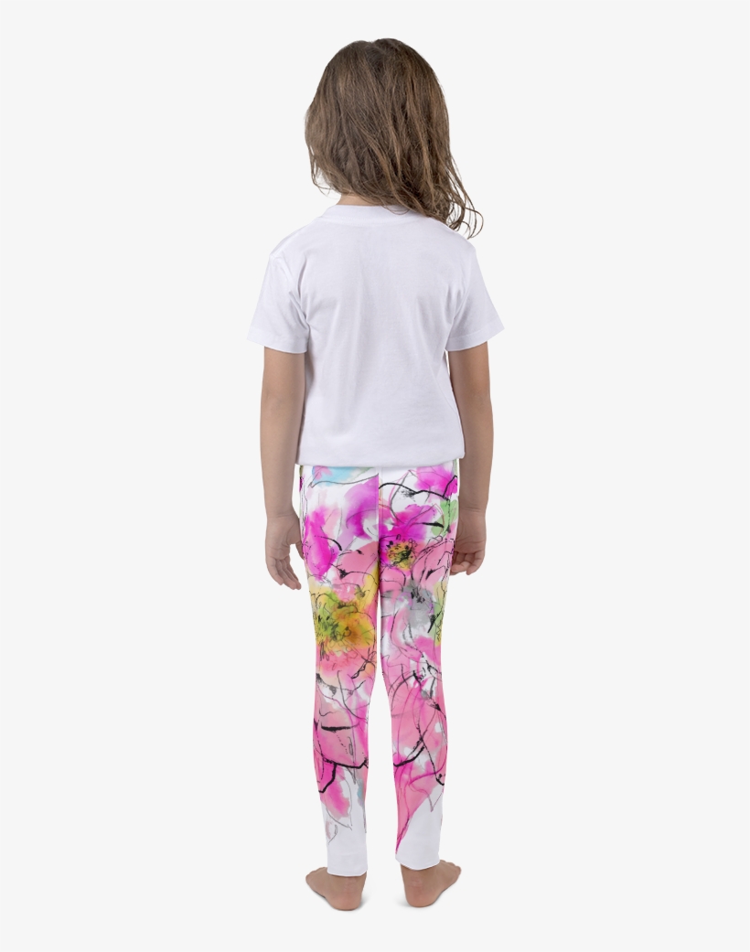 Watercolor Peony Kid's Leggings - Leggings, transparent png