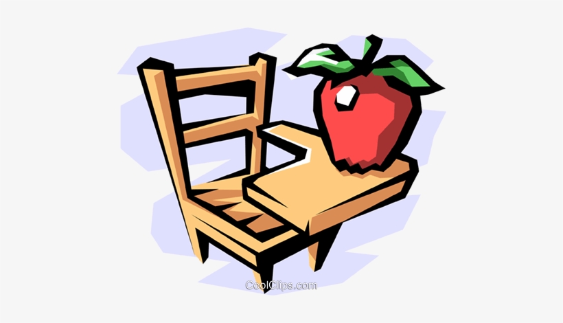 School Desk With Apple Royalty Free Vector Clip Art - My Little Story Book, transparent png