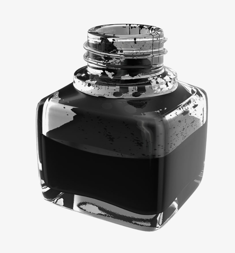 Ink Pot Png Pic - Black Ink Bottle Png, transparent png