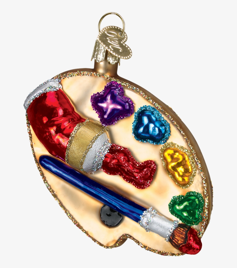Old World Christmas Glass Artist's Palette Ornament - Artist Palette Glass Ornament By Old World Christmas, transparent png