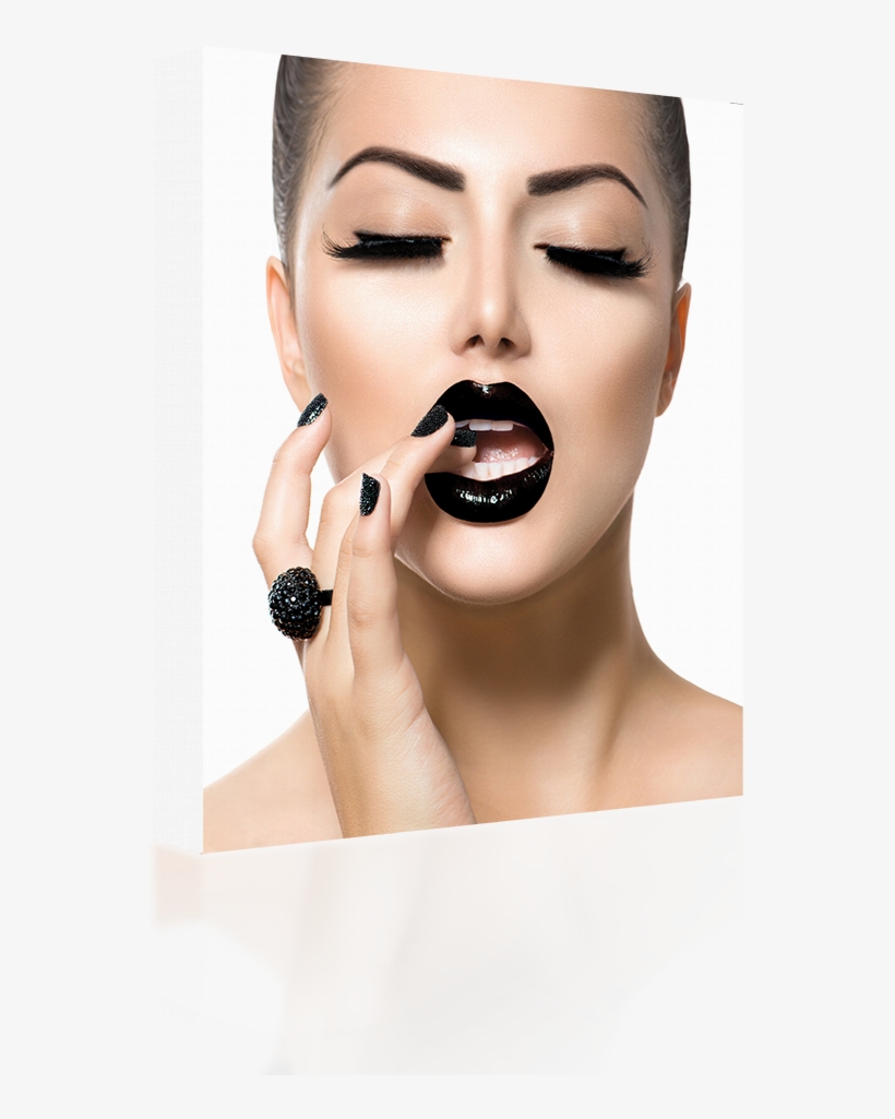 Black Lipstick Model - Black Lipstick Make Up Look, transparent png