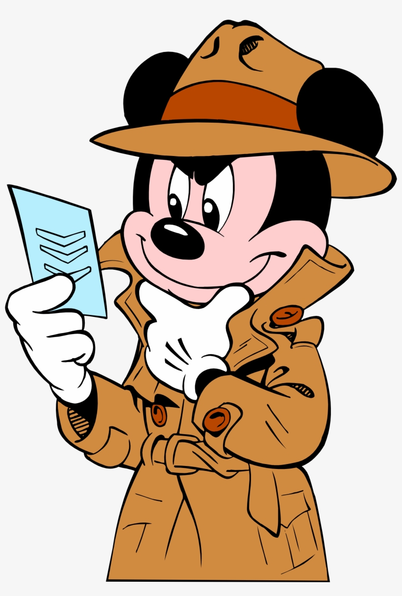 Mickey Mouse The Purloined Letter Sherlock Holmes Clip - Detective Clipart, transparent png