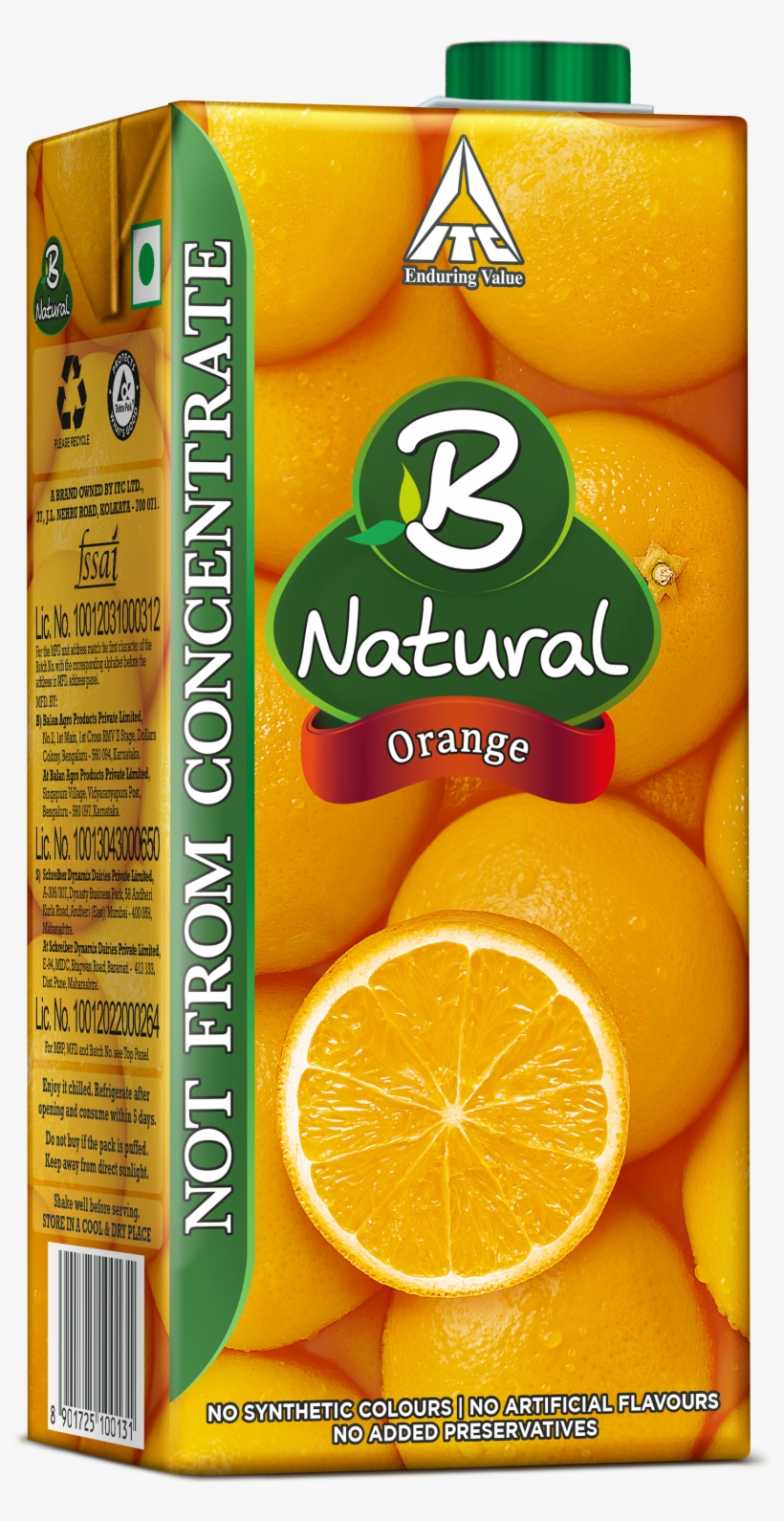 B Natural Orange Drinks - B Natural Juice, Mango Magic, 1 L Carton, transparent png