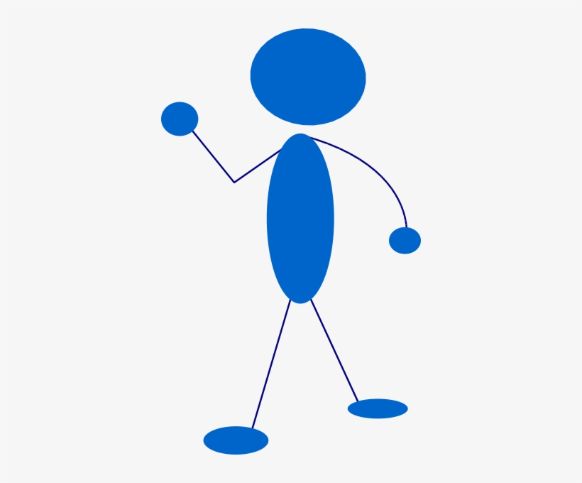 Waving Blue Stick Man Svg Clip Arts 366 X 600 Px, transparent png