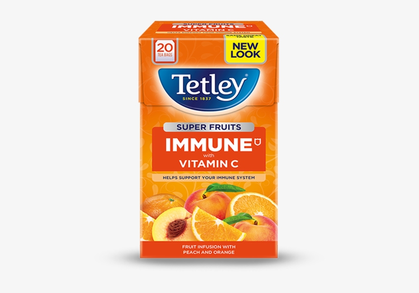 Tetley Super Fruits Immune Peach & Orange - Tetley Original Tea 80 Tea Bags (best, transparent png