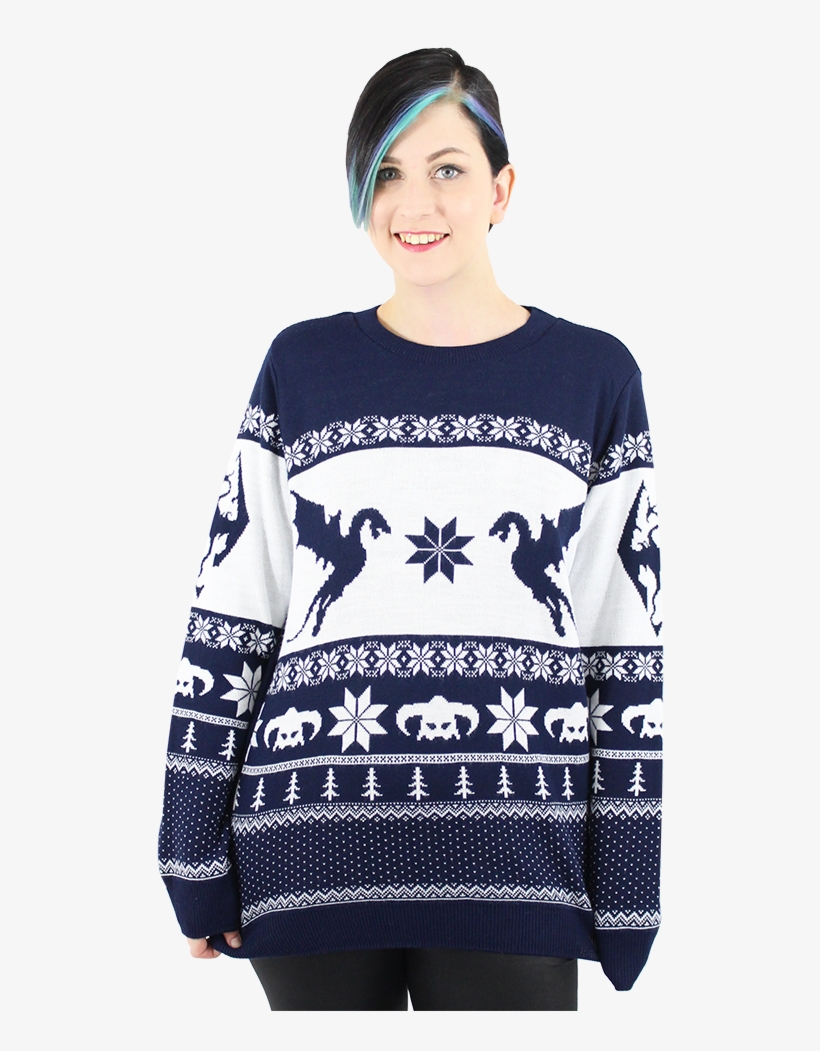 Skyrim Christmas Sweater - Video Game Christmas Jumper, transparent png