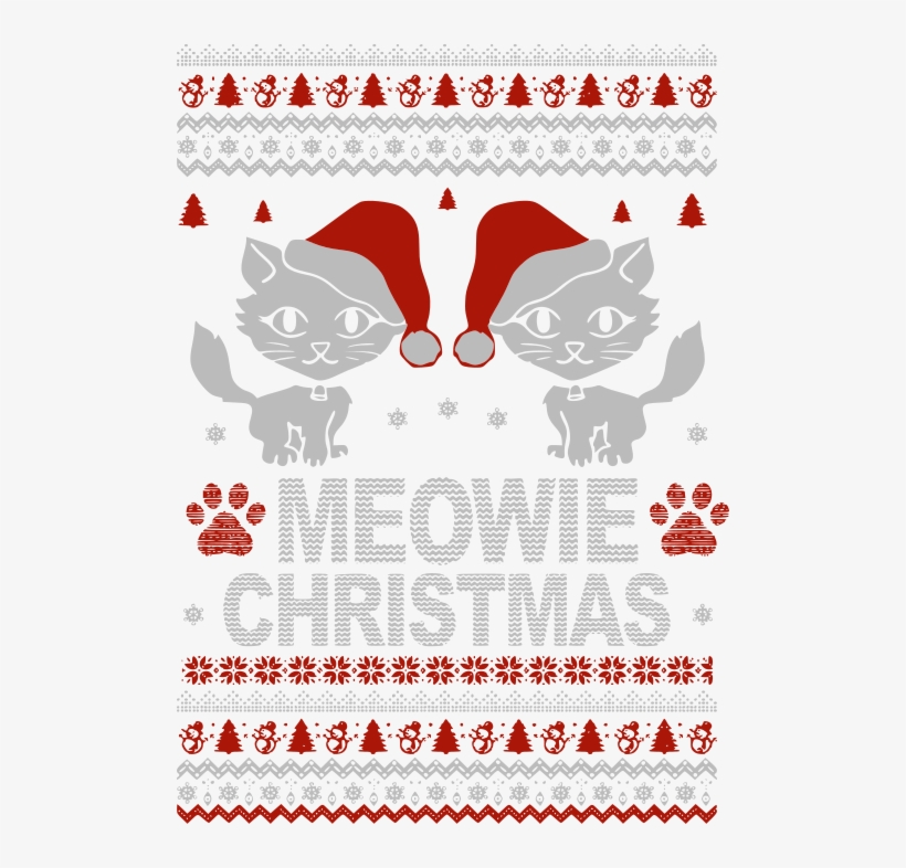 Meowie Christmas Sweater - Cartoon, transparent png