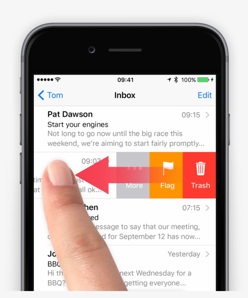 Swipe To Delete - Iphone, transparent png