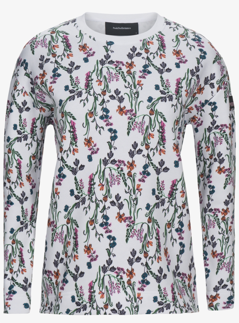 Women's Season Cotton Blend Printed Sweatshirt White - Long-sleeved T-shirt, transparent png