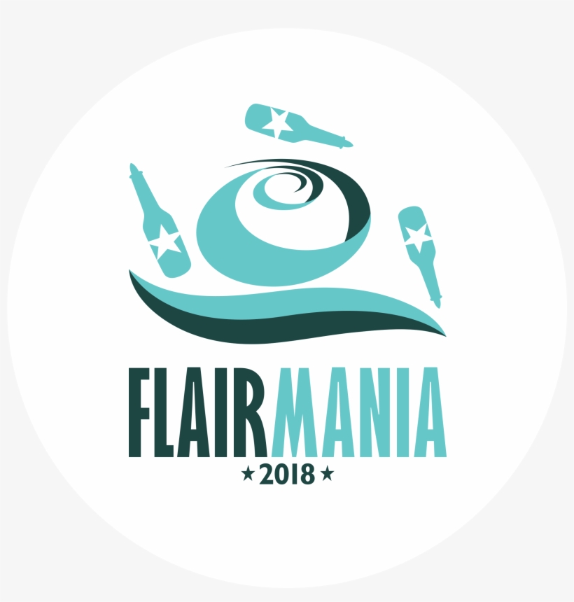 Fm2018 Logo 2 Color On White Circle - Flair Mania Bartending Academy, transparent png