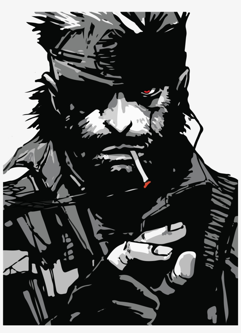 Solid Snake 2 72-01 - Metal Gear Solid Big Boss Art, transparent png