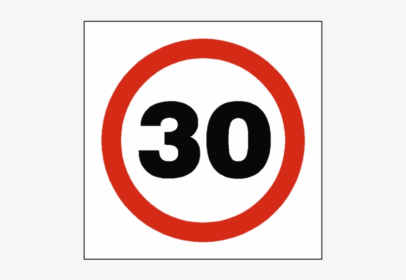 30 Mph Speed Sign - 30 Mph Sign, transparent png