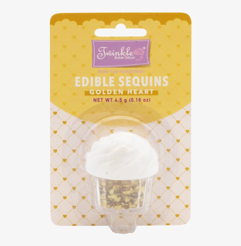 Golden Heart Edible Sequins - Cosmetics, transparent png