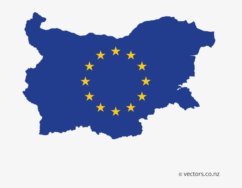Eu Flag Vector Map Of Bulgaria - Bulgaria Map Vector, transparent png