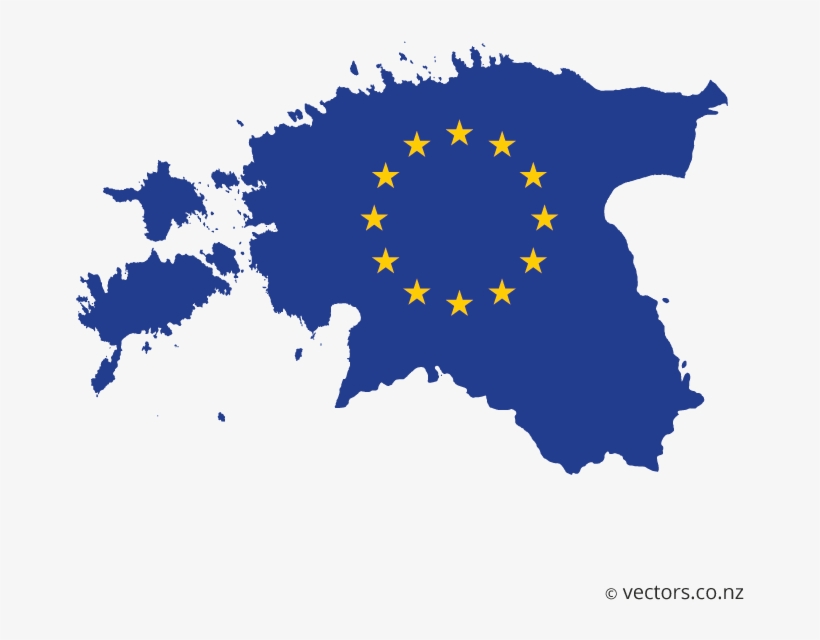 Eu Flag Vector Map Of Estonia - Estonia Capital Map, transparent png