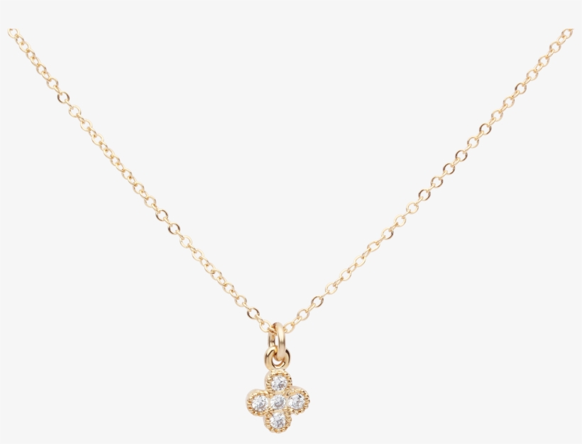 Cz Tiny Clover Necklace Jesus Piece, Clover Necklace, - Pendant, transparent png